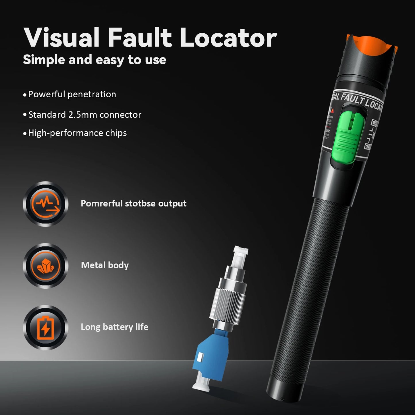 Fiber Optic Cable Tester Pen 30/50/80/100mw Visual Fault Locator SC/FC/ST 2.5mm Interface VFL 30/50/80/100Km Range