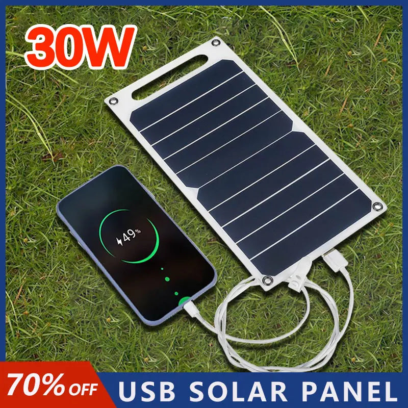Portable 25-35W Sunpower Solar Panel 5V USB Charger for Power Bank Smartphone Outdoor RV Camping Home Solar Charger