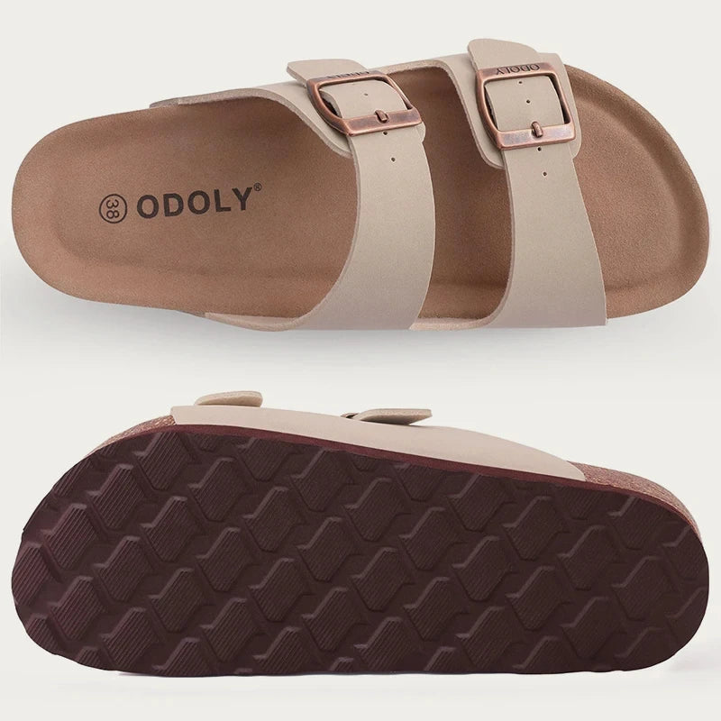 Shevalues Cork Sole Slippers For Women Men Classic Suede Summer Sandals With Arch Support Fashion Orthopedic Beach Cork Shoes