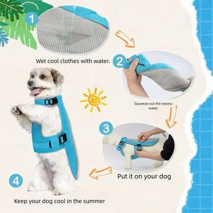 Cooling Vest - Breathable Dog Vest for Hot Summer Days - Adjustable & Lightweight Cooling Jacket with Reflective Strips