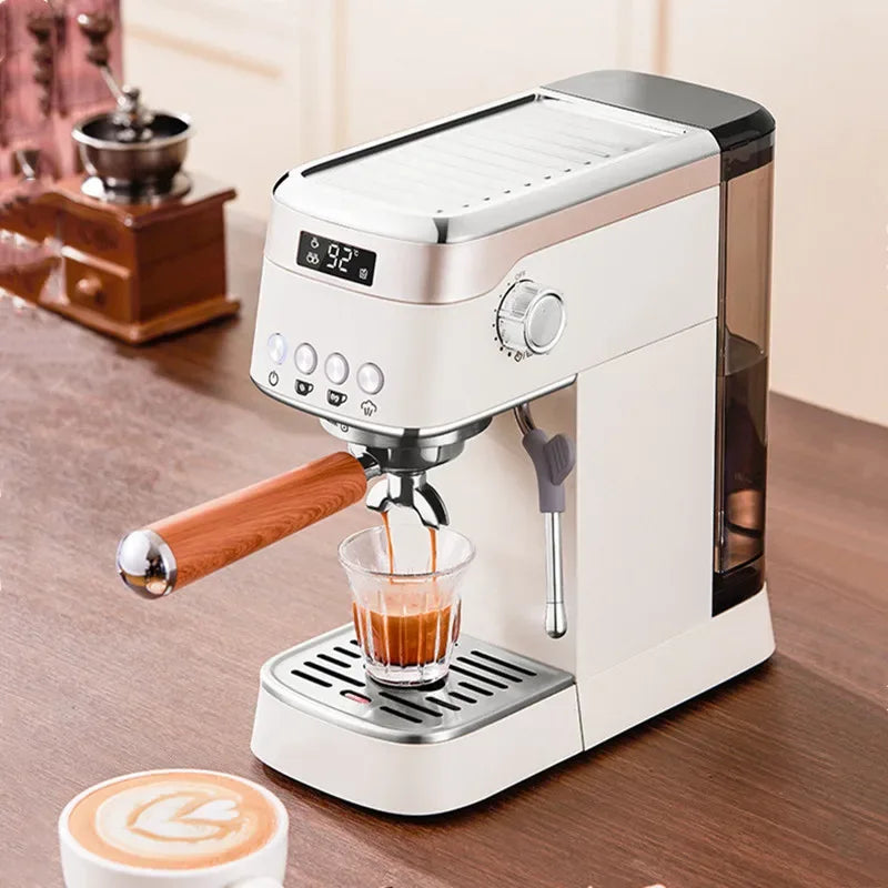 Pro Semi-Automatic Espresso Machine 20Bar Pressure, Compact for Small Kitchens, Built-in Milk Frother, Fast Heating Energy Savi