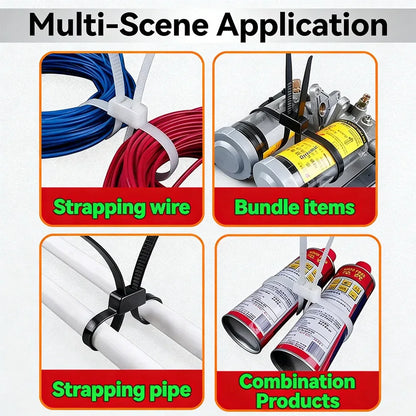 2/20pcs Heavy Duty Police Handcuffs (27.5") | Flexible Self-Locking Double Head Nylon Cable Zip Ties