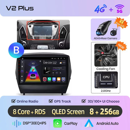 Junsun Android Wireless CarPlay Auto Car Radio For Hyundai Tucson 2 ix35 2009-2015 Car Intelligent Systems DSP SWC RDS GPS FM BT