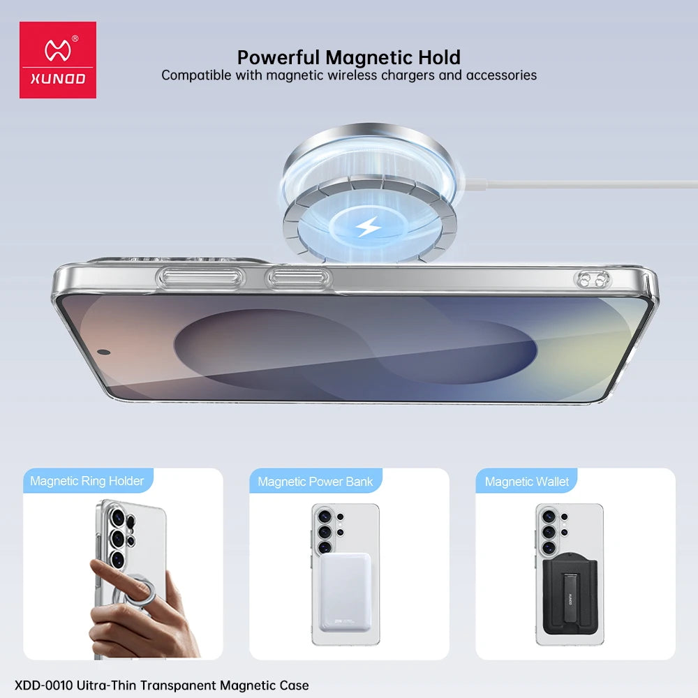 Xundd Magnetic Case For Samsung Galaxy S26 Ultra PC HD Transparent Cover Camera Lens Protection For Samsung S26 Ultra Case