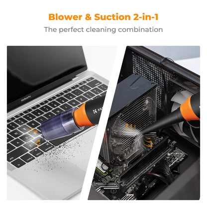 K&F CONCEPT Electric Air Duster Cordless Compressed Air Blower Suction for Computer,PC,Laptop Keyboard,Car,Camera Dust Cleaner