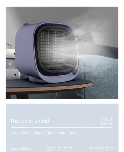 New Desktop Water Cooling Fan Mini Refrigeration Air Conditioner USB Air Cooler Convenient Mobile Humidification High Wind Spray