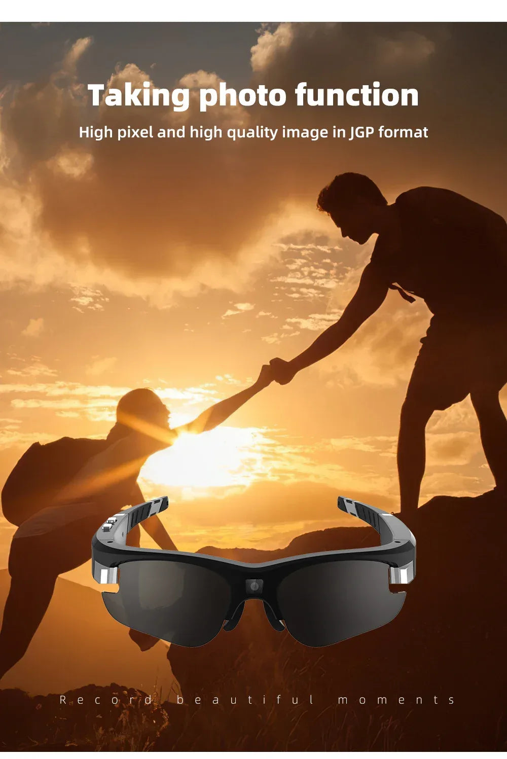 Outdoor FPV Camera Sunglasses Action Smart Glasses 1080P POV Mini for Vlogging Sport Eyewear FHD Video Sports Cycling Eyeglasses