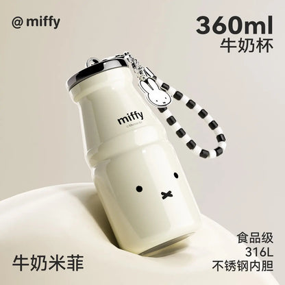 Kawaii Miffy Water Cup Cute Cartoon Cup Girls' New Design Milk Bottle Compact and Portable Water Bottle Mini Thermal Cup
