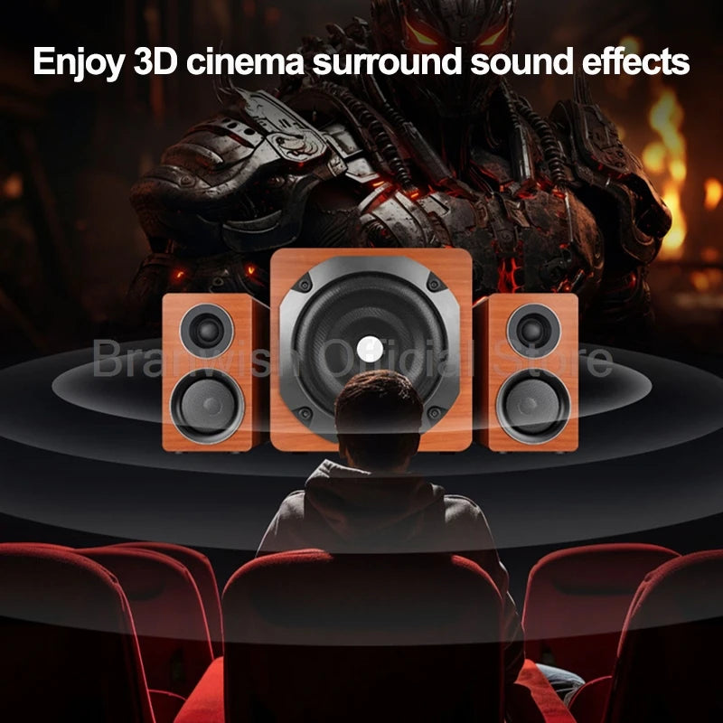 6.5 inch 180W Speaker with 2Pcs Satellite Speakers 5.0 Bluetooth HIFI Sound Box Support RCA USB TF For Home Theater Karaoke 1Pc