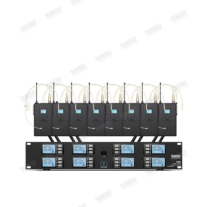 YUHSIU Professional UHF Wireless Microphone 8 channels Handheld lavalier Headset FM Mic For stage performance Band conference
