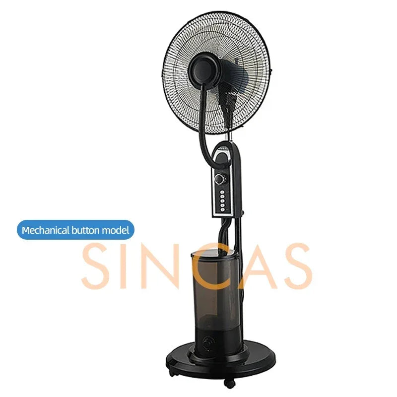 Mist Cooling Floor Fan with Remote 3-Speed High Airflow Portable Quiet Wide Oscillation Detachable Humidification Home Office