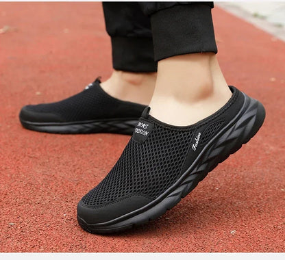 YRZL Hot Sale Men Half Slipper High Quality New Design Mesh Shoes Breathable Outdoor Sandals Comfortable Couples Walking Shoes
