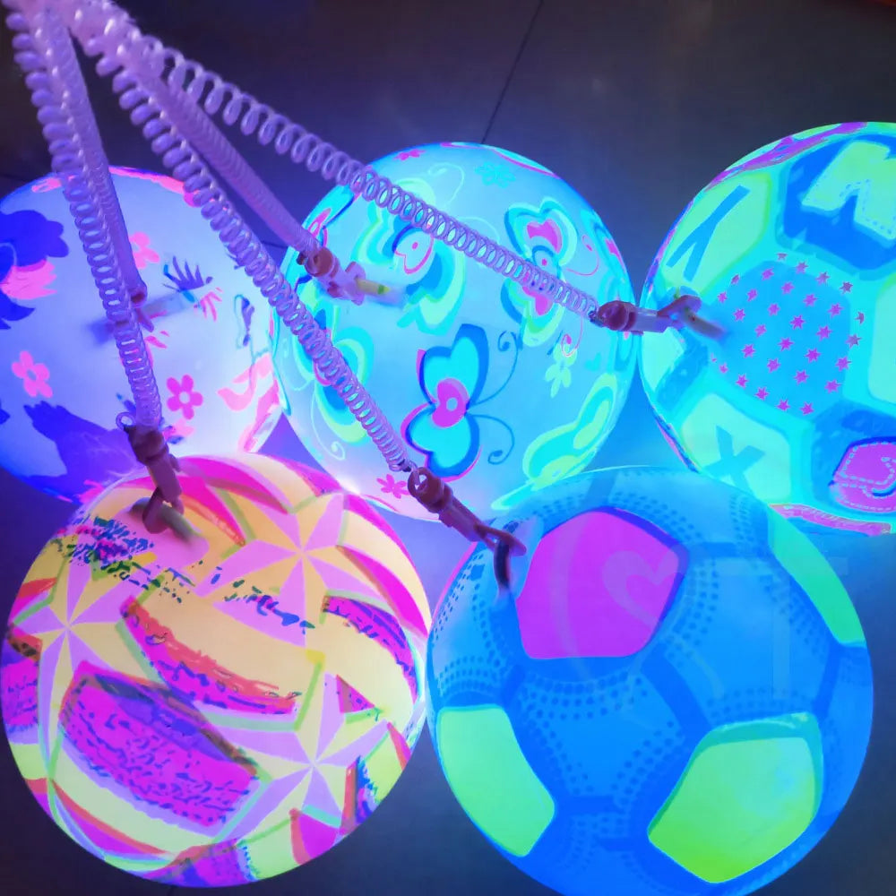 Luminous Ball Flashing Sport Fitness Portable Inflatable Throwing Bouncy Ball Rubber Parent-child Outdoor Interactive Games Toys