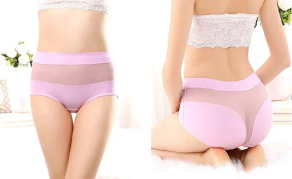 Large Size 110 Kg Triangle Underwear Women's Mesh High Waist Hip Fat Transparent Sexy Lingerie sexy panties  women panties