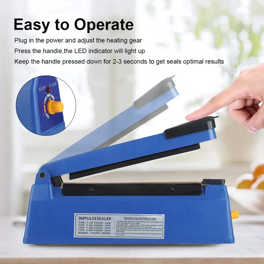 Sealing Machine Electric Heat Sealer Hand Press Vacuum Food Plastic Bag Bobo Ballons Impulse Fast Heat Sealer Packaging Machine