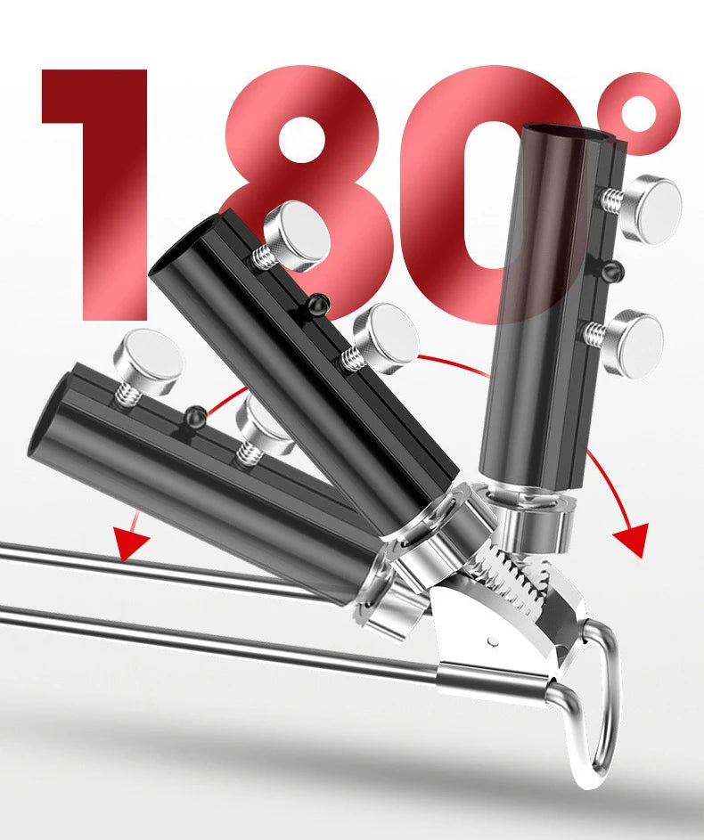 Shawto 2.1M Stainless Steel Thickened Telescopic Fishing Rod Holder 7 Section Bracket Rack Pole Stand Fishing Tools