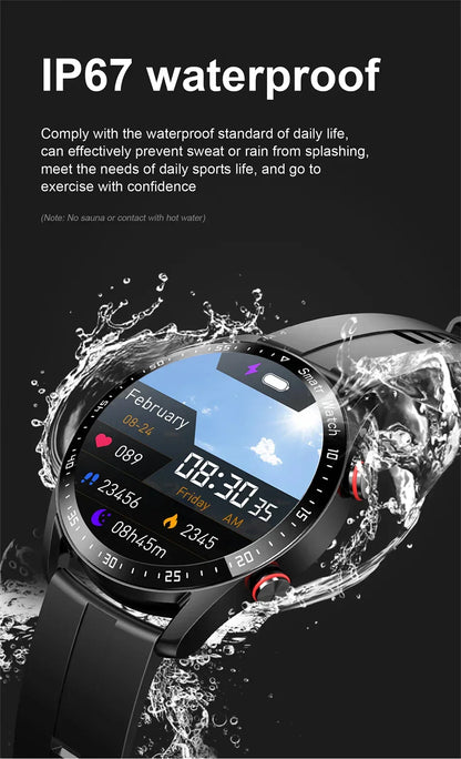 2024 New Bluetooth Call Smart Watch Men Waterproof Sport Fitness Tracker Weather Display Man Smartwatch Para Android IOS Watch