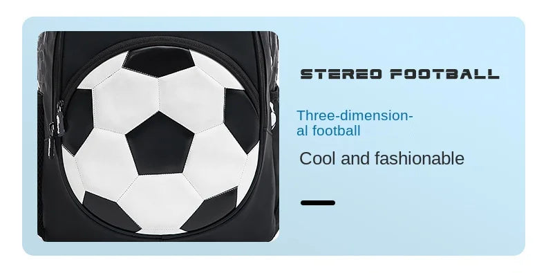 New 3D Cute Orthopedic School Bag For Boys Cartoon Football Backpack Kids Children High Capacity Waterproof  1-3 Grade Schoolbag