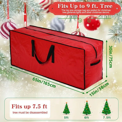 Christmas Tree Storage Bag for Up to 228.6cm Disassembled Trees with Reinforced Handles & Dual Zipper Dust & Moisture Protection