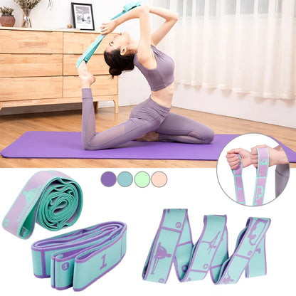 Yoga Stretching Belt Dance Stretching Band Loop Yoga Pilates Fitness Tension Belt  Digital Stretch Elastic Band Resistance Band