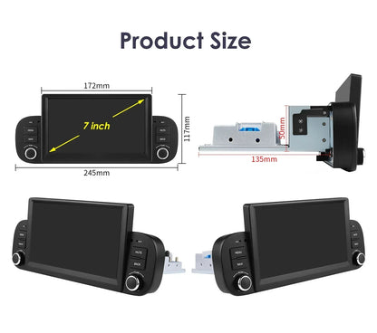 Hizpo 2Din 7inch Android14 Car Radio for Fiat Panda 2013 - 2020 GPS Navigation 4G BT Carplay RDS DSP SWC UI7862 Multimedia