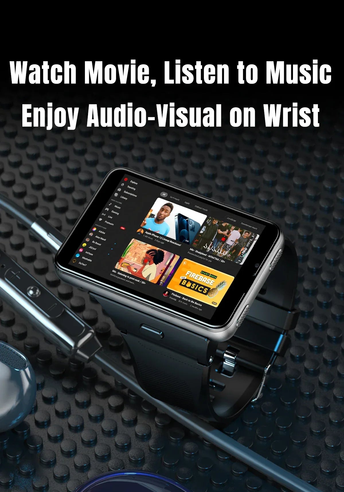 S999 4G LTE Smart Watch Android 11.0 OS 4GB RAM 64GB ROM 2.88" Big Screen 2MP/8MP Dual Camera Quad Core 2300mAh Men Smartwatch