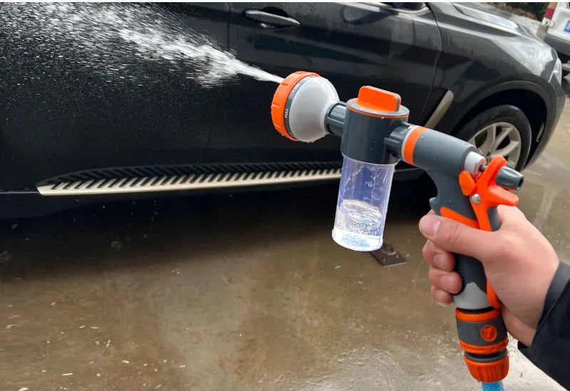 8 Function Foam Lance Water Gun High Pressure Nozzle Jet Garden Car Water Washer Sprayer With Foam Pot Cleaning Car Wash Tool