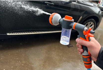 8 Function Foam Lance Water Gun High Pressure Nozzle Jet Garden Car Water Washer Sprayer With Foam Pot Cleaning Car Wash Tool