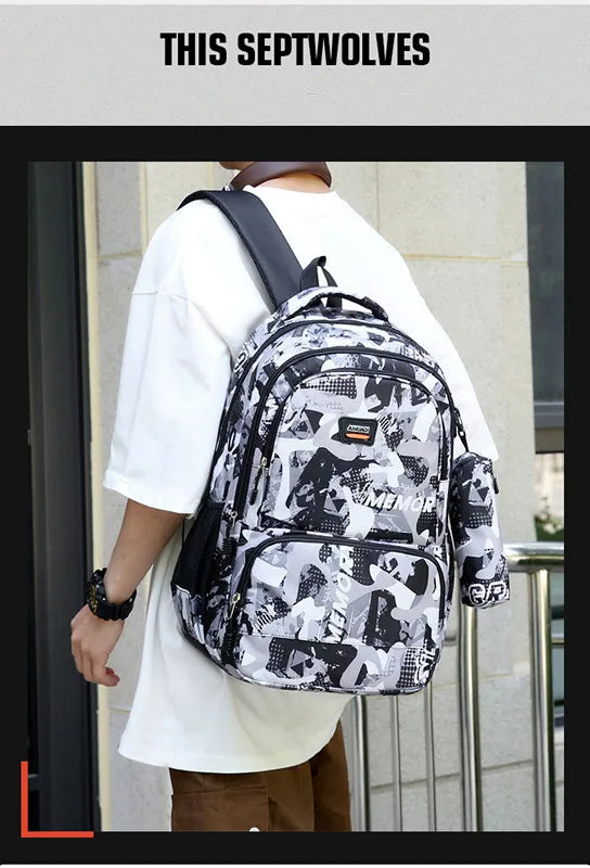 Camouflage printed school backpacks for teenage boys and girls Men's large capacity backpack computer bag student schoo bags
