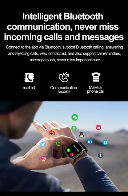 Sapphire Glass Air Pump Airbag Test Three High Smart Watches Men ECG Heart Rate Blood Pressure Health Tracker NFC Smartwatch