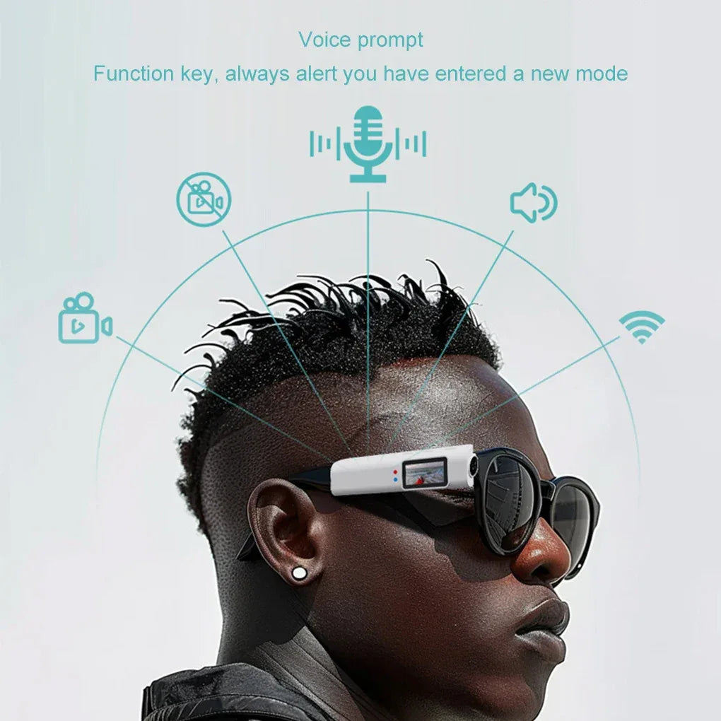 2.7K HD FPV Glasses Camera Wearable WiFi Video Camcorder 110°Wide Angle Lens Anti-shake 0.96" APP Control FPV Camera