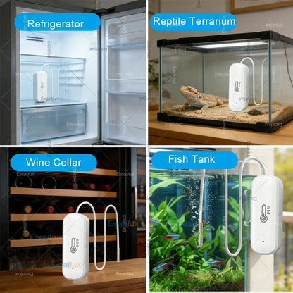 Zigbee Smart Temperature Humidity Sensor Optional With Waterproof Probe For Tuya Zigbee2MQTT Home Assistant Aquarium Tank Fridge