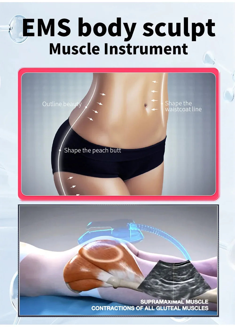 6500W EMS Body Sculpting Machine Myoslim Fat-Burning Muscle Stimulator RF Butt Lifting Slimming Device