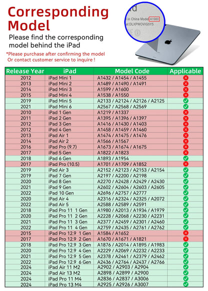 For iPad Air 6 M2 Stylus Pencil with Palm Rejection Tilt iPad Pen for 2024 iPad Pro M4 Pro 11/12.9 iPad 5/6/7/8/9/10th mini 6
