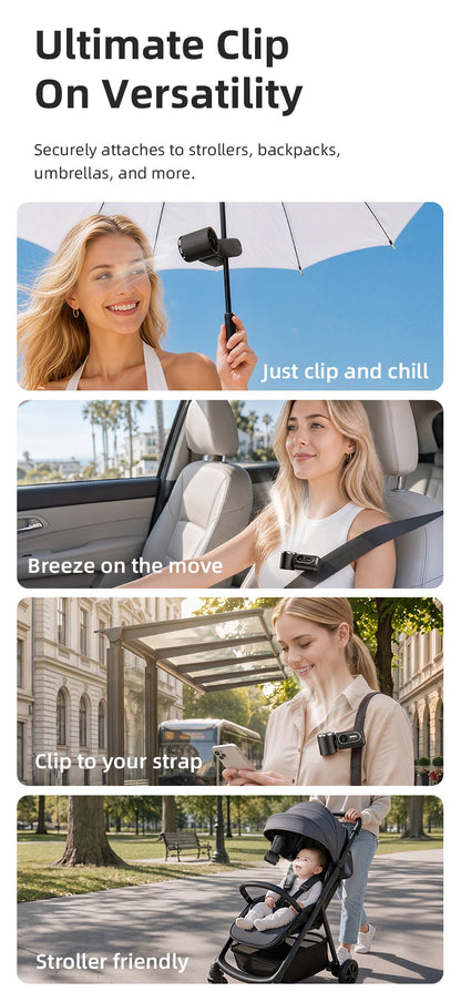 Mini Ice Compress Fan High Speed Cooling Ice Pack Fan 3000mAh 5 Speeds 180°Adjustable LED Display USB Rechargeable Portable Fans