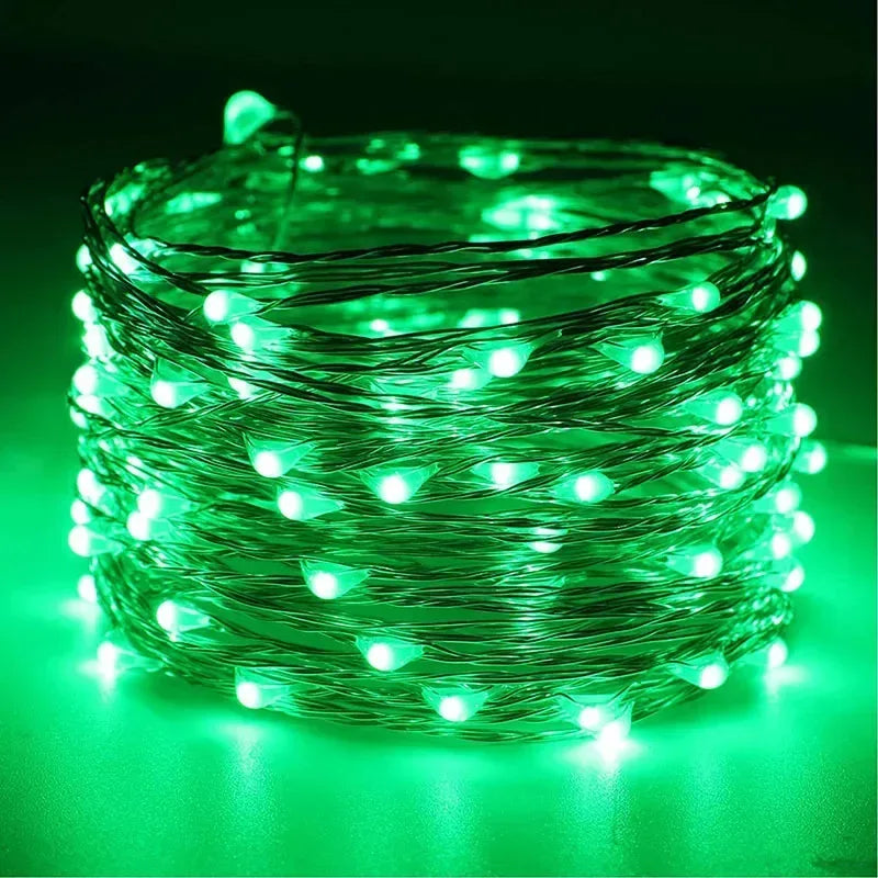 100/2M Outdoor LED String Lights Garland Waterproof Fairy Light Christmas Wedding Party Holiday Gardening Decoration USB/Battery