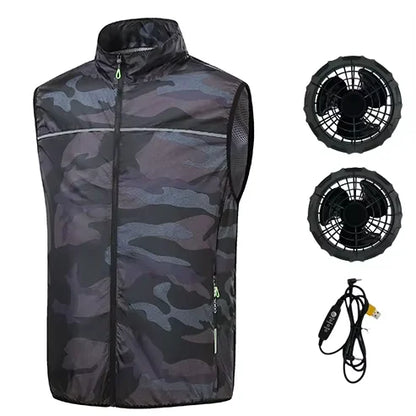 Summer Cool Vest Cooling Fan Vest Men Women Cooling Vest Work Sport Outdoor Camping Fishing Summer Cool Jacket