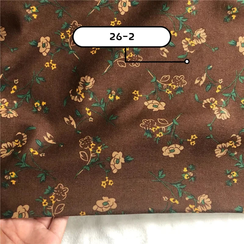145cm Wide Printed Cotton and Linen Fabric Small Floral Patterns Retro Shirt Dress DIY Clothing Sewing Fabric 90% Cotton Content