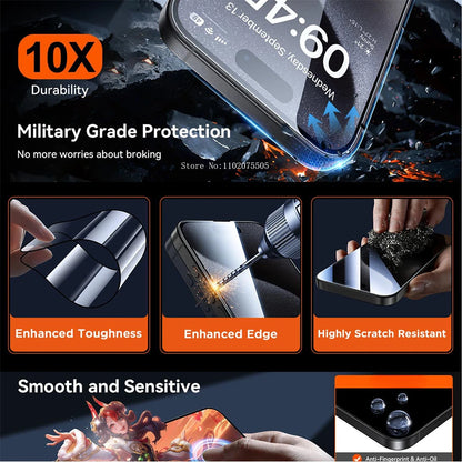 1/2 One-click installation Dust Free Glass For iPhone 15 13 12 11 14 Pro Max Mini Plus X XR Screen Protector For iPhone 15 Pro