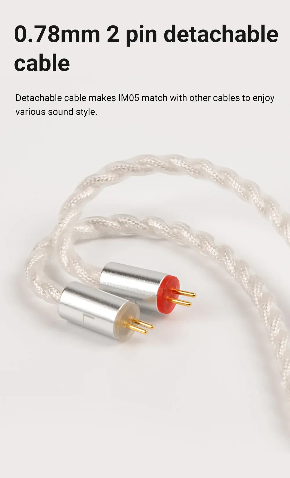 TempoTec IM01 Flathead 4.4mm earphones, IM05 3.5mm cable-detachable,0.78mm pin HiFi in-ear earphones 1DD+4BA