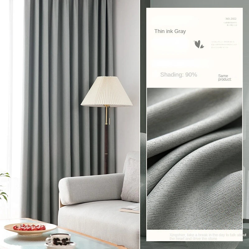 Minimalist Children's Room Drapes Large Area Bedroom Blackout Curtain Home Balcony Bay Window Curtains Modern Living Room Drape
