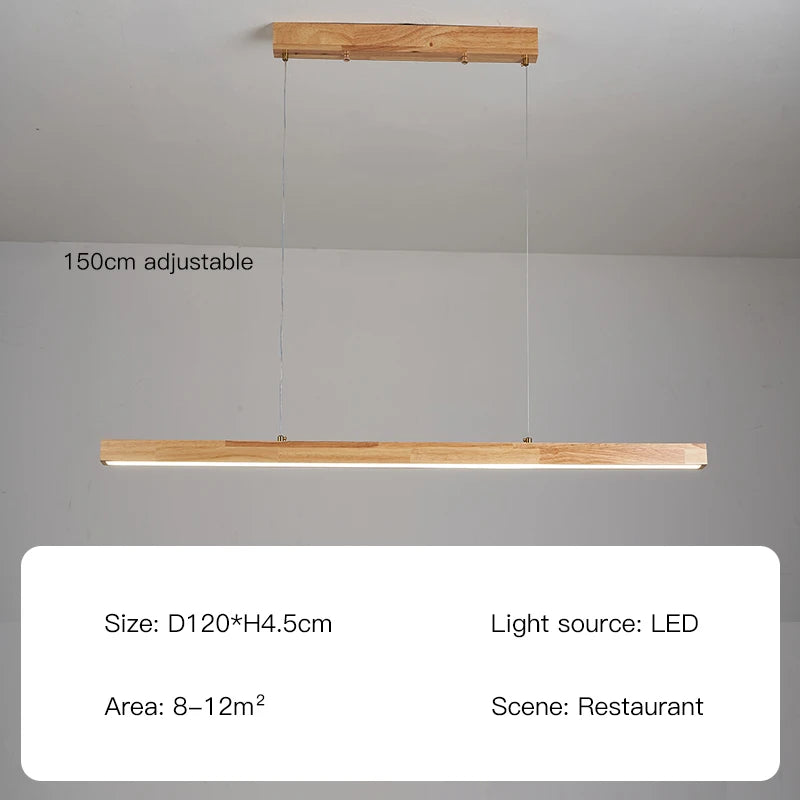 Modern Hanging Chandelier For Dining Room Kitchen Shop Long Table Wooden Chandelier Pendent Lamp Minimalist Design Led Lighting