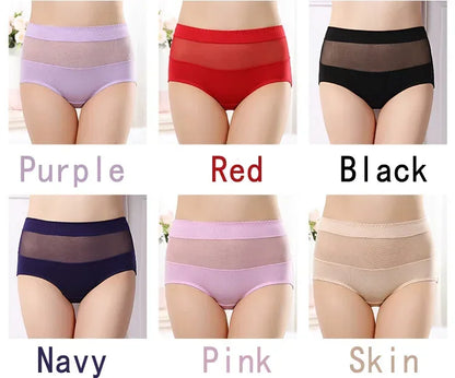 Large Size 110 Kg Triangle Underwear Women's Mesh High Waist Hip Fat Transparent Sexy Lingerie sexy panties  women panties