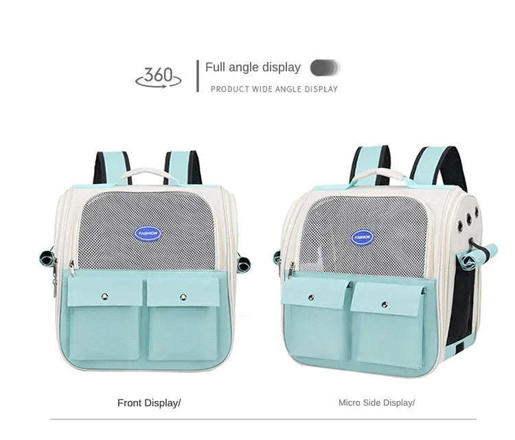 Pet Backpack Outdoor Large Cat Backpack Cat Transporter Breathable Foldable Carrying Bag Backpack Cat And Small Dog Supplies