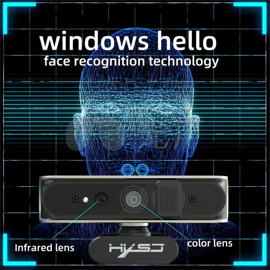 30FPS Online Mini USB Face Recognition 5 Million Built-in Microphone Autofocus Camera Windows Hello Auto-Unlock Webcam For PC