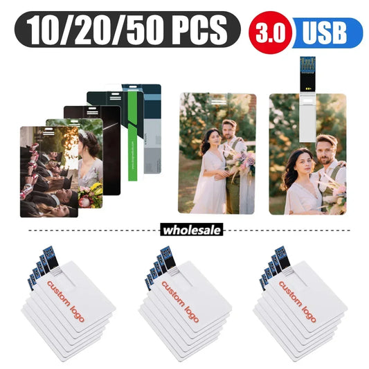 10/20/50PCS LOT Free Logo 100% Capacity 16GB 32GB Credit Card USB Flash Drive 3.0 Customized Logo Top Quality Creative Pendrive by PDG ibma
