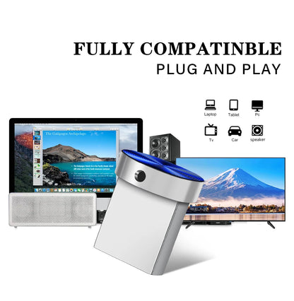 Mini Metal USB Flash Drive 128GB High Speed Memory Stick 64GB Blue Waterproof Pen Drive 32GB Circular Button USB Stick 16GB 8GB