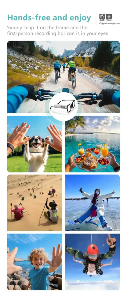2.7K HD FPV Glasses Camera Wearable WiFi Video Camcorder 110°Wide Angle Lens Anti-shake Built-in Battery APP Control FPV Camera