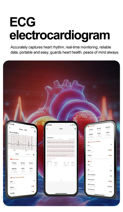 New Uric Acid Blood Lipids AI-GPT ECG Smartwatch Micro Physical Examination Body Analysis Men BT Call LED Flashlight Smartwatch