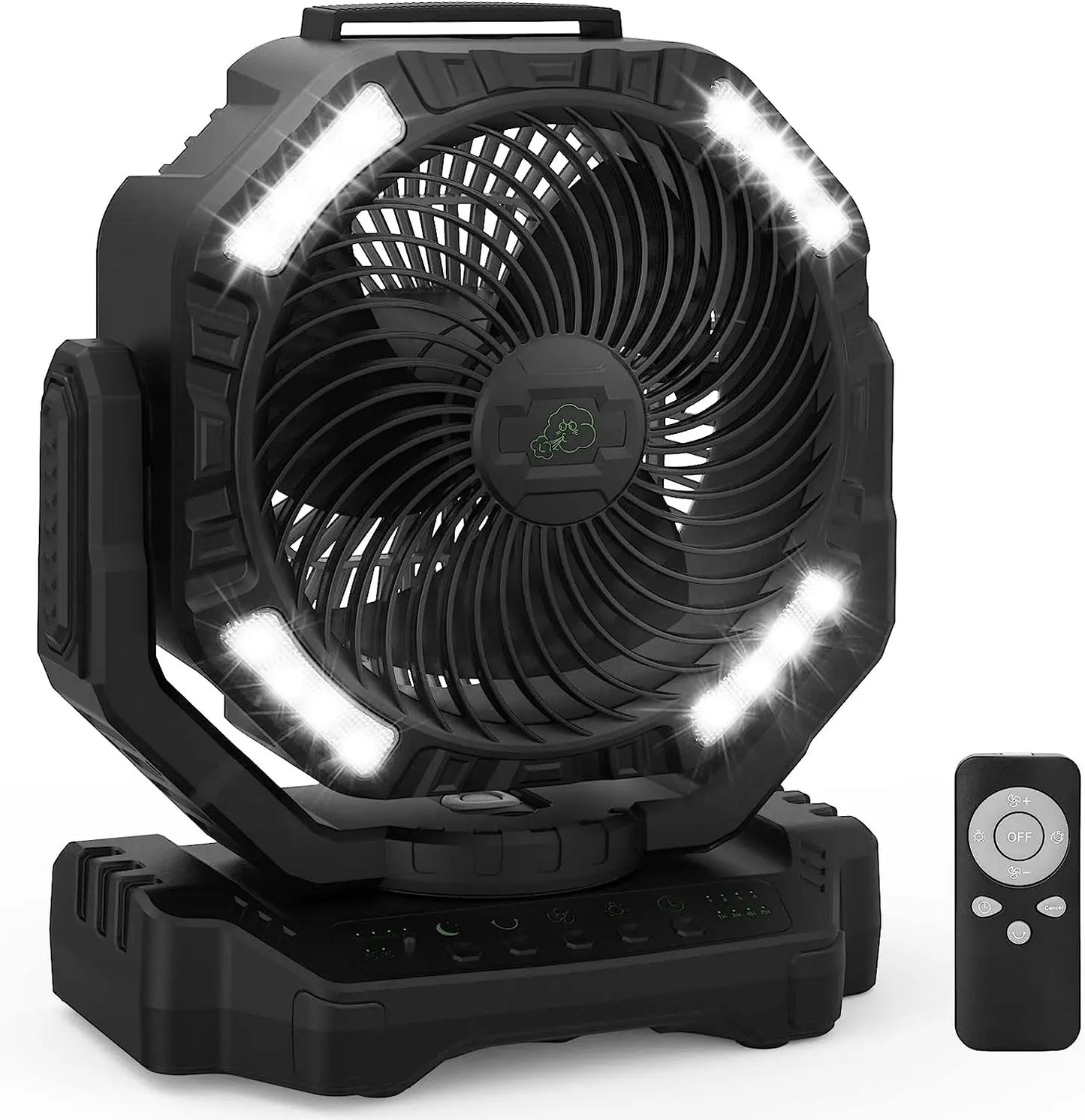 2026 Portable Wireless Fan 40000mAh Camping Fan Rechargeable Table Fan Travel Tent Fan Air Circulator Tents Outdoor Electric Fan